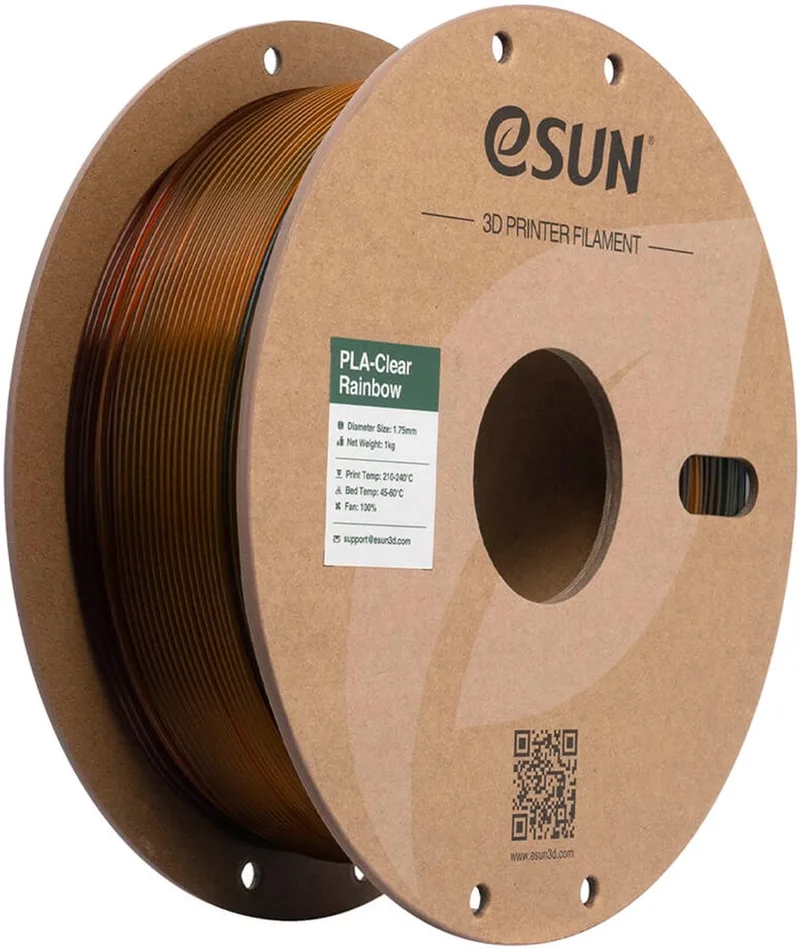 PLA-Clear Rainbow Doorschijnend oranje grijs / Transculant orange grey 1 kg - 1.75mm - 3D printer filament fra eSun, Doorzichtig oranje grijs, Transculant orange grey – produktbillede