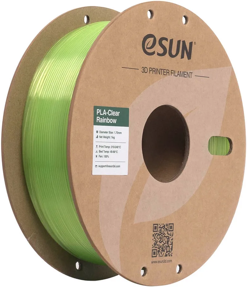 PLA-Clear Rainbow Groen kristal / Green crystal 1 kg - 1.75mm - 3D printer filament by eSun in Groen kristal, Green crystal – product photo