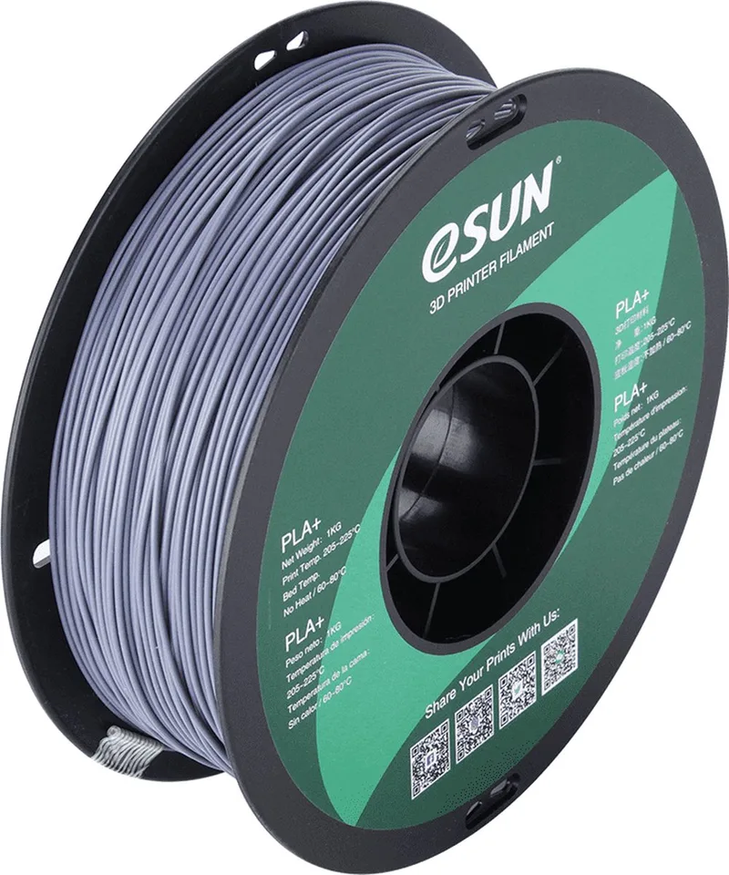 PLA+ Filament – 1,75 mm – 3kg fra eSun, Grå – produktbillede