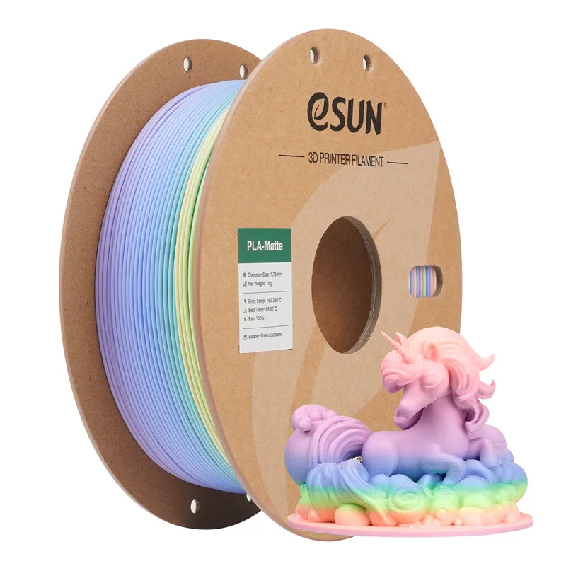 PLA Mat Regenboog 3D-printing Filament 1,75 mm-Marcaron 1 kg, Hoge Snelheid Printen, Matte Textuur, Regenboogkleuren 3D-printing Materiaal Voor 3D FDM Printers by eSun – product photo