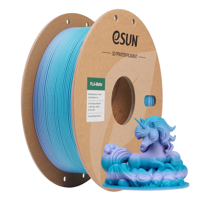 PLA Mat Regenboog 3D-printing Filament 1,75 mm-Ocean 1 kg, Hoge Snelheid Printen, Matte Textuur, Regenboogkleuren 3D-printing Materiaal Voor 3D FDM Printers de eSun – photo produit