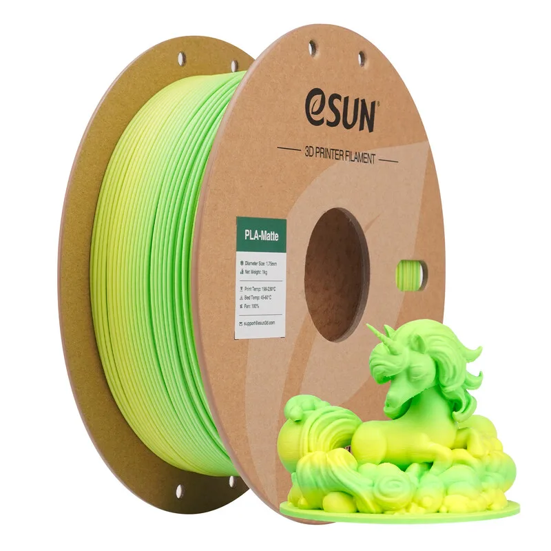 PLA Mat Regenboog 3D-printing Filament 1,75 mm-Paddy Field 1 kg, Hoge Snelheid Printen, Matte Textuur, Regenboogkleuren 3D-printing Materiaal Voor 3D FDM Printers by eSun – product photo