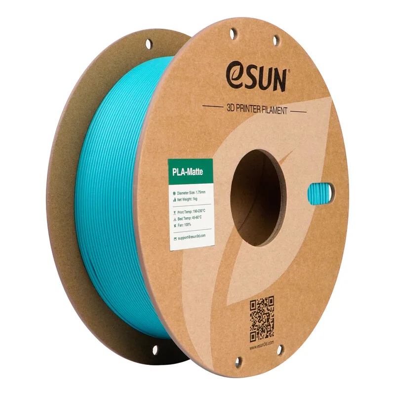 PLA-Matte 3D-printfilament 1,75 mm - Aqua 1 kg, Geavanceerde matte textuur netjes opgerold eenvoudig te gebruiken 3D-printmateriaal voor FDM-printers by eSun – product photo