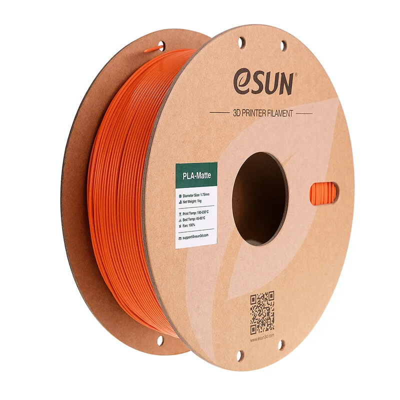 PLA-Matte 3D-printfilament 1,75 mm-Tangerine 1 kg, Geavanceerde matte textuur netjes opgerold eenvoudig te gebruiken 3D-printmateriaal voor FDM-printers fra eSun – produktbillede