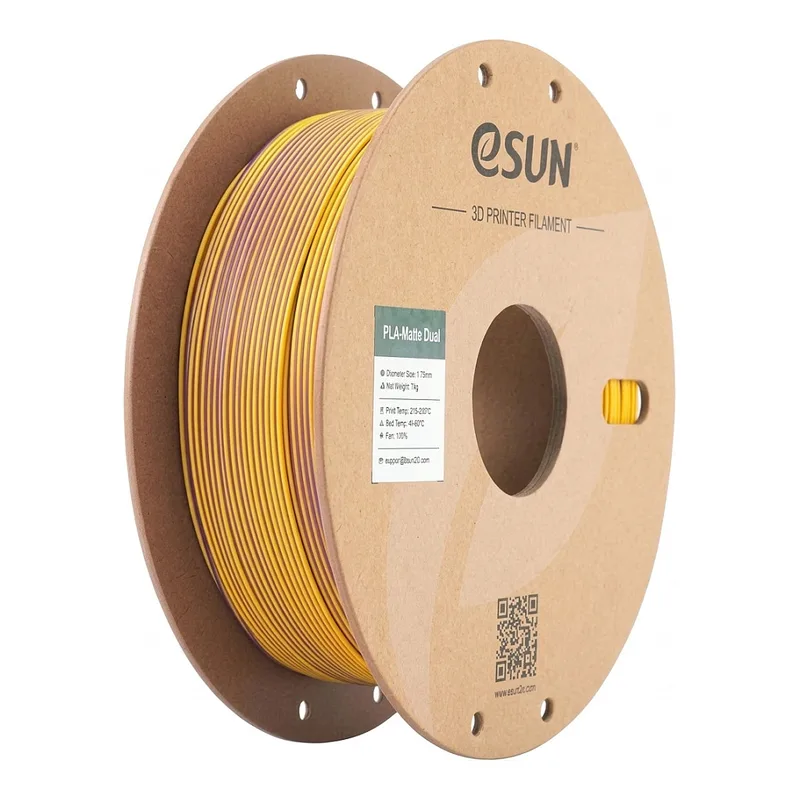 PLA MATTE DUAL 1,75mm PURPLE YELLOW 1kg fra eSun – produktbillede
