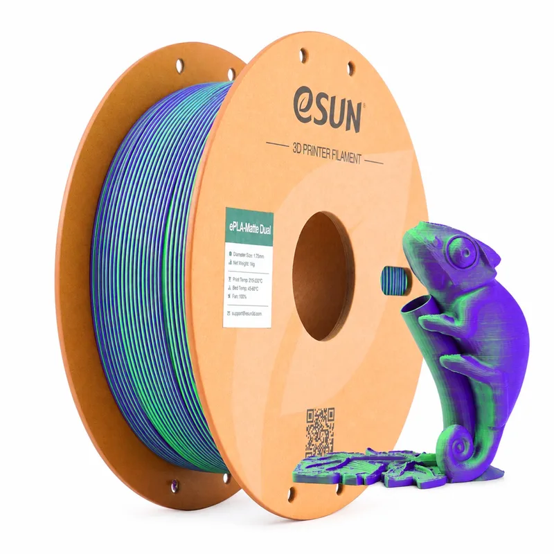 PLA Paars/Groen Matte Dual Filament – Paars/Groen – 1KG – 1.75mm de eSun – photo produit