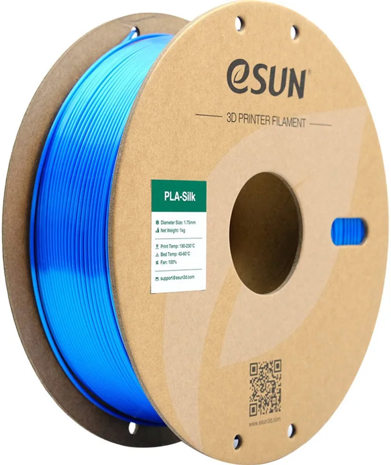 PLA-Silk Blauw zijdeglans / Blue 1 kg - 1.75mm - 3D printer filament fra eSun, Blauw zijdeglans, Blå – produktbillede
