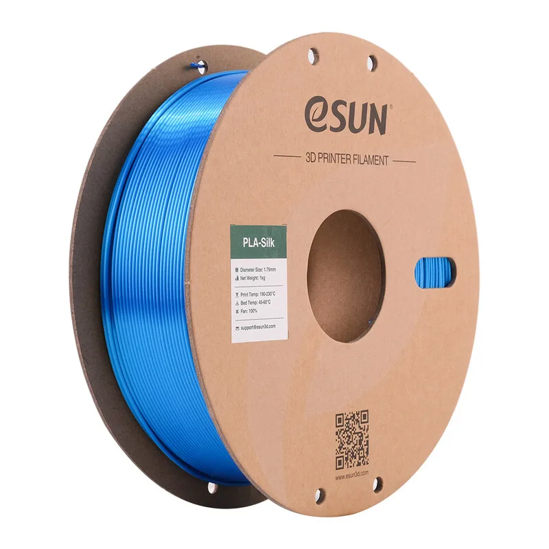 PLA-Silk Cyaan Filament 1,75 mm, Zijdezachte Textuur Soepel Printen 3D Filamenten Voor De Meeste 3D Printers DIY Kunstwerken 1 kg (2,2 lbs) Spoel by eSun – product photo