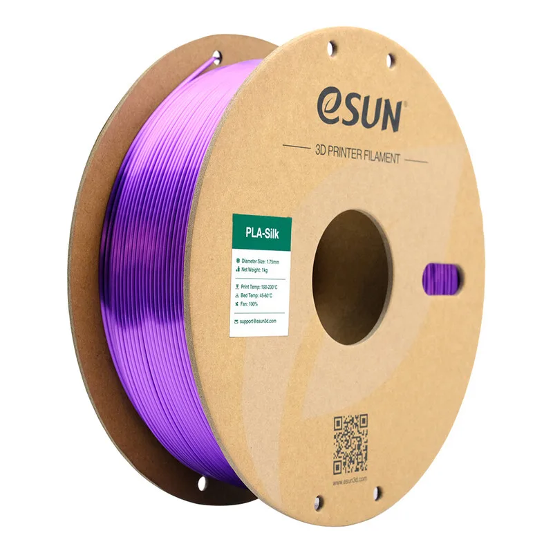 PLA-Silk Paars Filament 1,75 mm, Zijdezachte Textuur Soepel Printen 3D Filamenten Voor De Meeste 3D Printers DIY Kunstwerk 1 kg (2,2 lbs) Spoel by eSun – product photo
