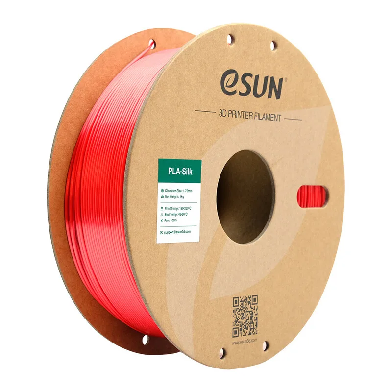 PLA-Silk Rood Filament 1,75 mm, Zijdezachte Textuur Soepel Printen 3D Filamenten Voor De Meeste 3D Printers DIY Kunstwerk 1 kg (2,2 lbs) Spoel by eSun – product photo