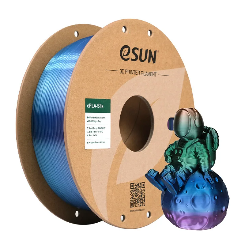 Regenboog Zijde PLA 3D Filamenten 1,75 mm - Universe 1 kg, Zijde-Textuur, Regenboogkleur, Hoge Snelheid Printen 3D Materiaal Voor De Meeste Printers by eSun – product photo