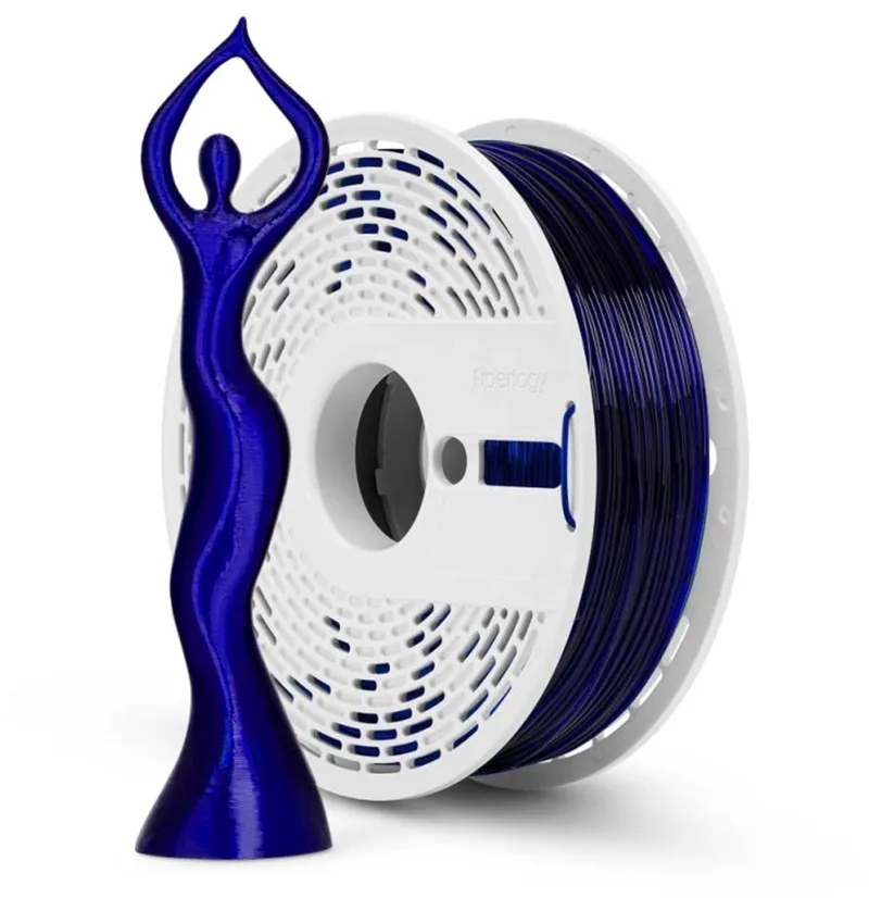 HS PLA Clear Navy Blue van Fiberlogy in Marineblauw – productfoto