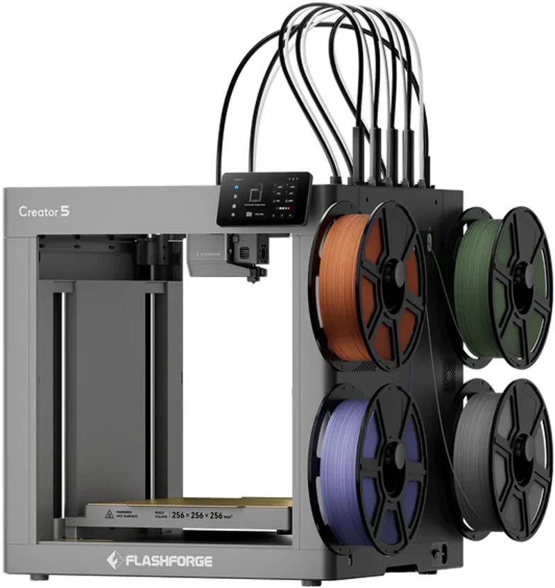 Creator 5 - 3D Printer met 4 Toolheads - Multicolor - 600mm/s - 256x256x256mm van Flashforge in Zwart – productfoto