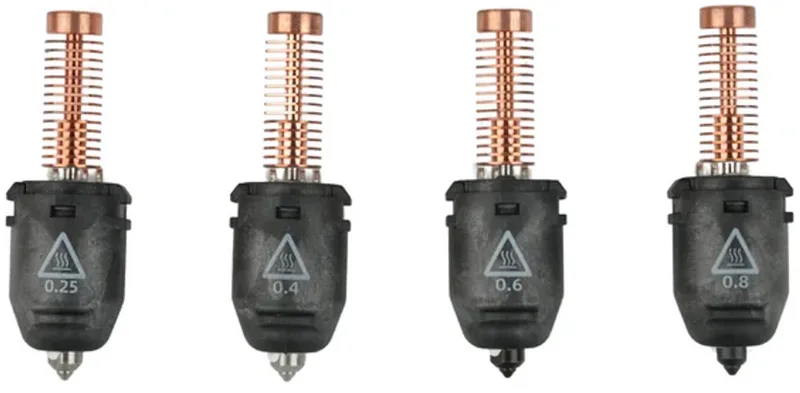 Flashforge 5M en 5M Pro - Quick Swap Nozzle assembly 0.25 / 0.4 / 0.6 / 0.8 mm Set - Reserveonderdeel van Flashforge in 25, 4, 6, 8 – productfoto