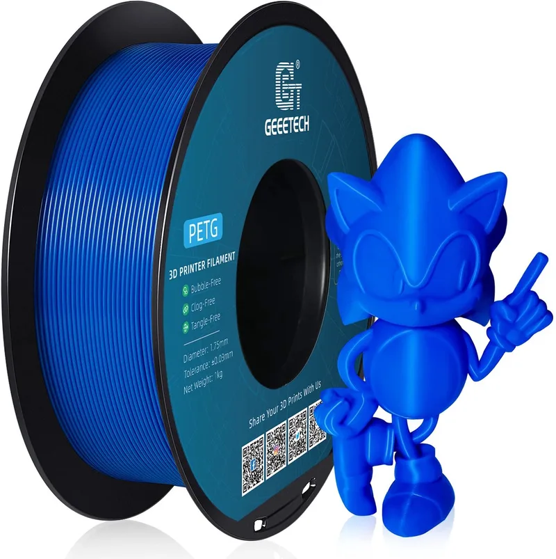 PETG Filament 1KG 1.75mm – Sterk & Duurzaam 3D Printer Filament – Hoge Nauwkeurigheid ±0.03 mm – Snelle Levering, Morgen in Huis van Geeetech in Blauw – productfoto