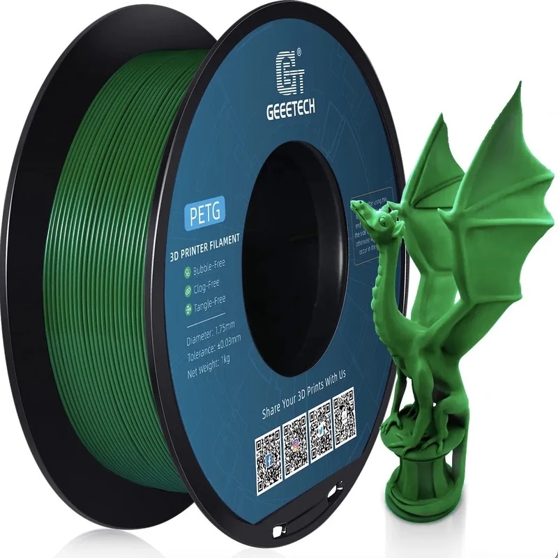 PETG Filament 1KG 1.75mm – Sterk & Duurzaam 3D Printer Filament – Hoge Nauwkeurigheid ±0.03 mm – Snelle Levering, Morgen in Huis van Geeetech in Groen – productfoto