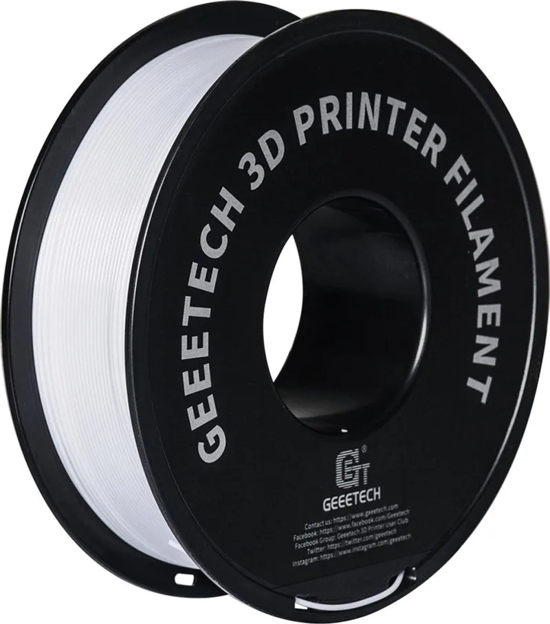 PLA Filament 1.75mm – 1KG 3D Printer Filament – Hoge Precisie – Geschikt voor FDM 3D Printers – Sterk & Betrouwbaar van Geeetech in Wit – productfoto