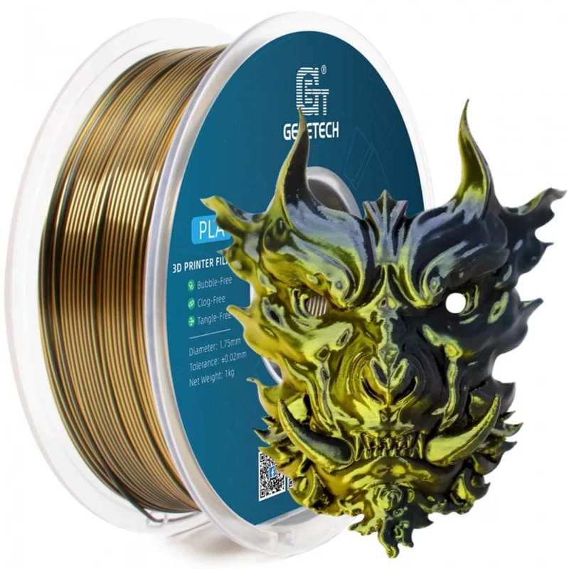 PLA Silk Dual Color Gold and Black (1.75mm - 1kg) by Geeetech in Gold – product photo
