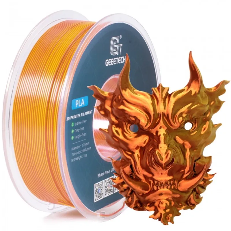 PLA Silk Dual Color Gold and Copper (1.75mm - 1kg) van Geeetech in Goud – productfoto