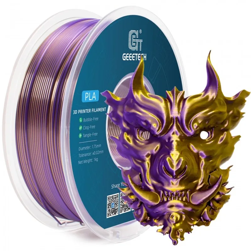 PLA Silk Dual Color Gold and Purple (1.75mm - 1kg) van Geeetech in Goud – productfoto