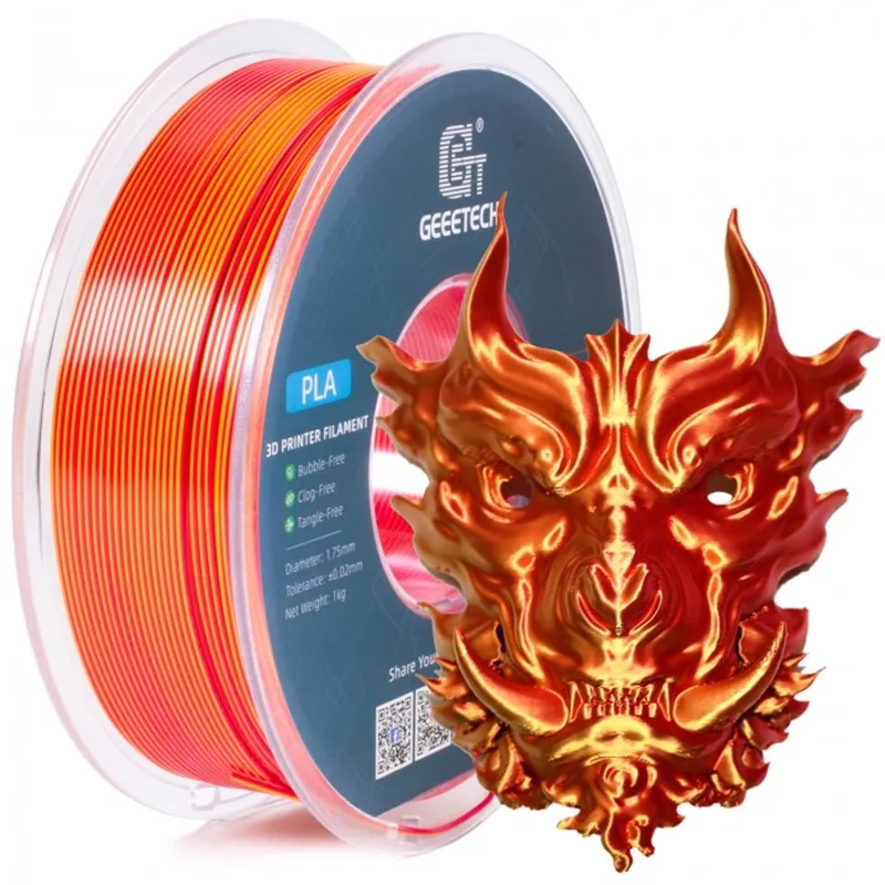 PLA Silk Dual Color Gold and Red (1.75mm - 1kg) by Geeetech in Gold – product photo