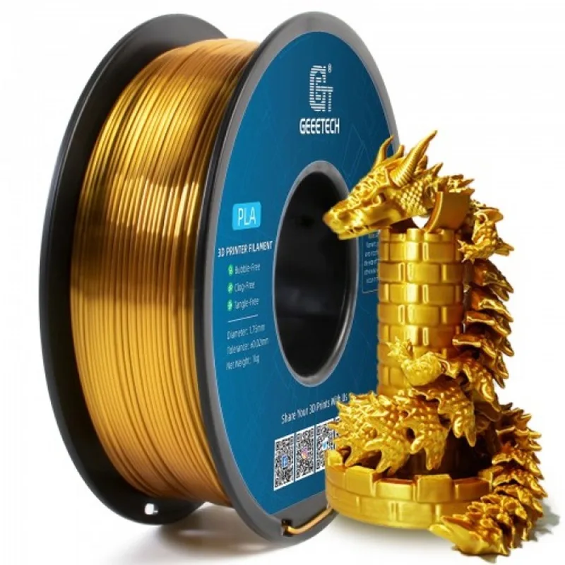 PLA Silk Gold (1.75mm - 1kg) de Geeetech en Or – photo produit