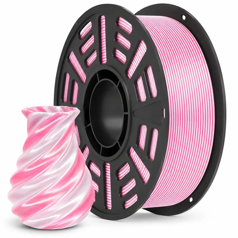 PLA Silk+ Multi Color Sakura Wit & Moonlight Pink – 1KG – 3D Printer Filament – Zijdeglans – Snelle Levering – Morgen in Huis by Geeetech in Pink – product photo