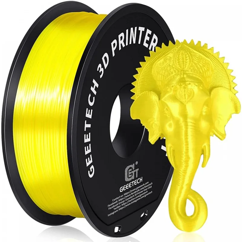 PLA Silk Yellow (1.75mm - 1kg) by Geeetech in Yellow – product photo