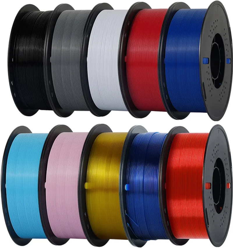 Kleurenassortiment PETG Filament 1,75 mm – 10 kg – 10 Rollen van 1 kg – Multicolor – Hoogwaardig FDM/FFF 3D Printer Filament van Kingroon in 10 kg – Multicolor – productfoto