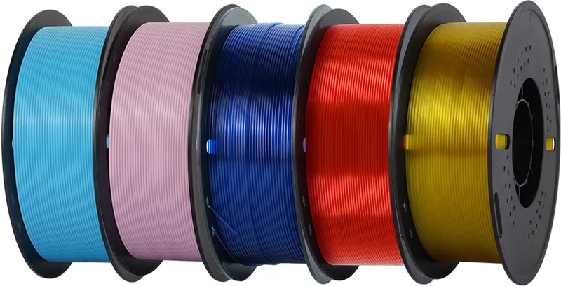 Kleurenassortiment PETG Filament 1,75 mm – 5 kg – 5 Rollen van 1 kg – Blauw, Roze, Neonblauw, Neonrood & Neongeel – 3D Printer Filament van Kingroon in 5 kg – Blauw, Roze, Neonblauw, Neonrood, Neongeel – productfoto