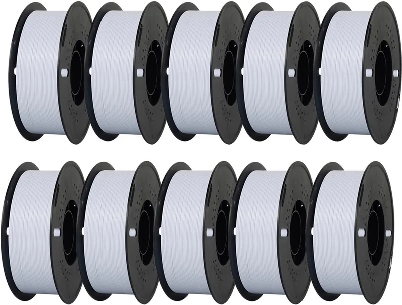PETG Filament 1,75 mm 10 kg Wit – 3D Printer Filament voor FDM/FFF 3D-Printers – Hoge Sterkte, Nauwkeurig en Eenvoudig te Printen van Kingroon in Wit + 10 kg – productfoto
