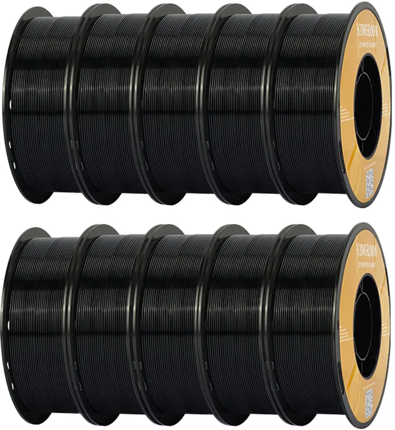 PETG Filament 1,75 mm 10 kg Zwart – 3D Printer Filament voor FDM/FFF 3D-Printers – Hoge Sterkte, Nauwkeurig en Eenvoudig te Printen van Kingroon in Zwart + 10 kg – productfoto