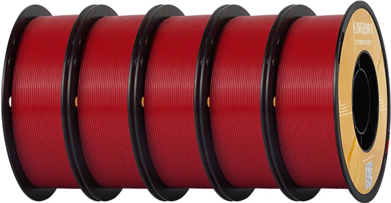 PETG Filament 1,75 mm 5 kg Rood – 3D Printer Filament voor FDM/FFF 3D-Printers – Hoge Sterkte, Nauwkeurig en Eenvoudig te Printen van Kingroon in Rood + 5 kg – productfoto