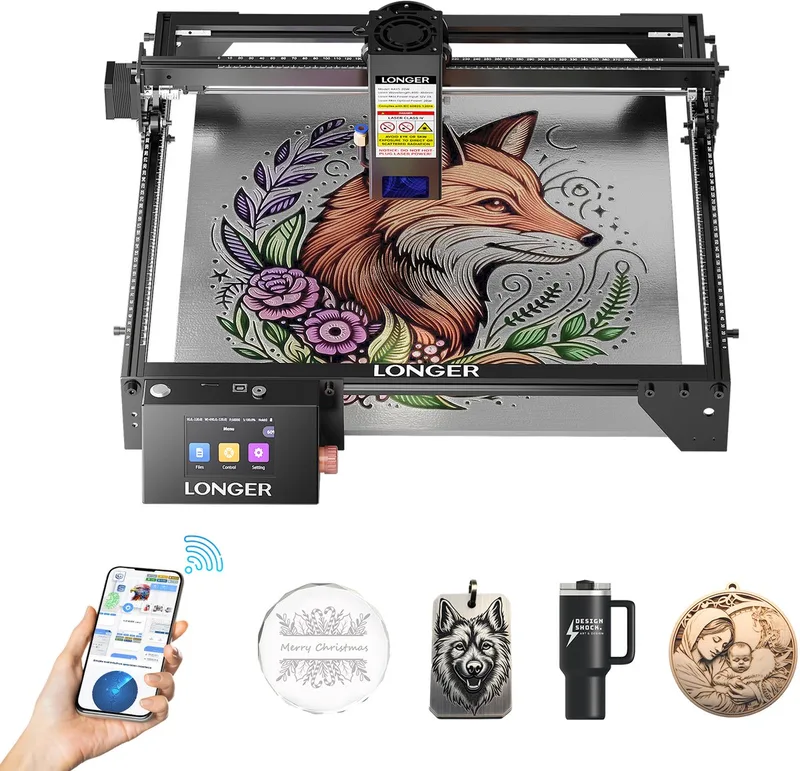 RAY5 20W lasergraveermachine - Lasersnijmachine - 375x375mm - 20W laser - Graveren - Uitsnijder - Voor multifunctioneel gebruik van Longer – productfoto