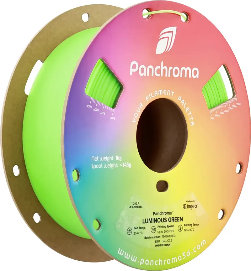 CA02032 Panchroma™ Luminous Filament PLA nachleuchtend 1.75 mm 1000 g Green, Grün 1 St. von Polymaker – Produktfoto