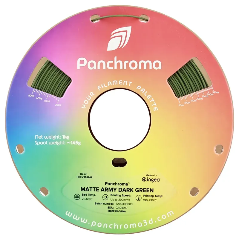 CA04010 Panchroma™ Matte PolyTerra Filament PLA kunststof Mat, Gering kunststofgehalte 1.75 mm 1000 g Army Dark Green von Polymaker in Kleurloos – Produktfoto 2 von 2