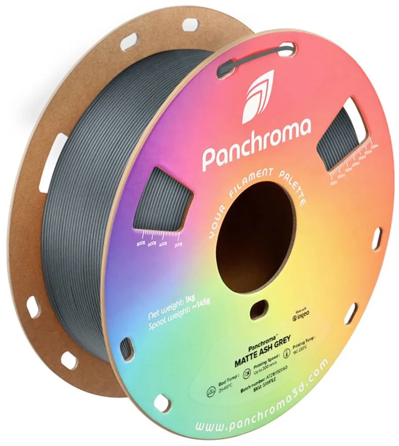 CA04014 Panchroma™ Matte Filament PLA kunststof Mat, Gering kunststofgehalte 1.75 mm 1000 g Ash Grey, Grijs 1 van Polymaker in Kleurloos – productfoto