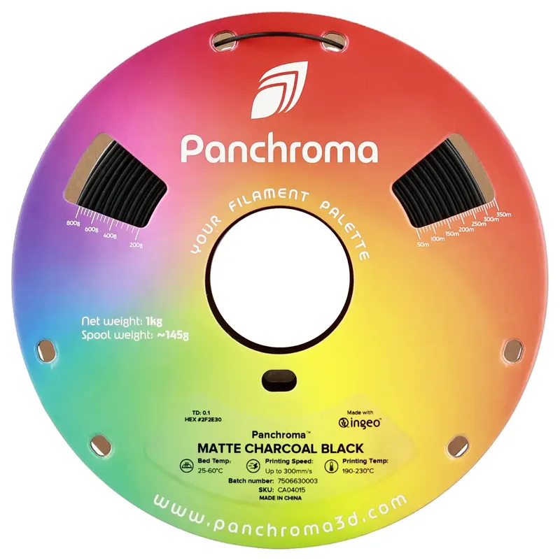 CA04015 Panchroma™ Matte Filament PLA kunststof Mat, Gering kunststofgehalte 1.75 mm 1000 g Charcoal Black, Z van Polymaker in Kleurloos – productfoto 2 van 2