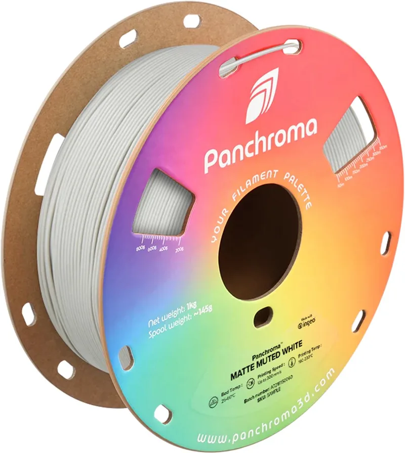 CA04028 Panchroma™ Matte Filament PLA kunststof Mat, Lage dichtheid 1.75 mm 1000 g Muted White, Wit 1 stuk(s) van Polymaker in Kleurloos – productfoto 1 van 2