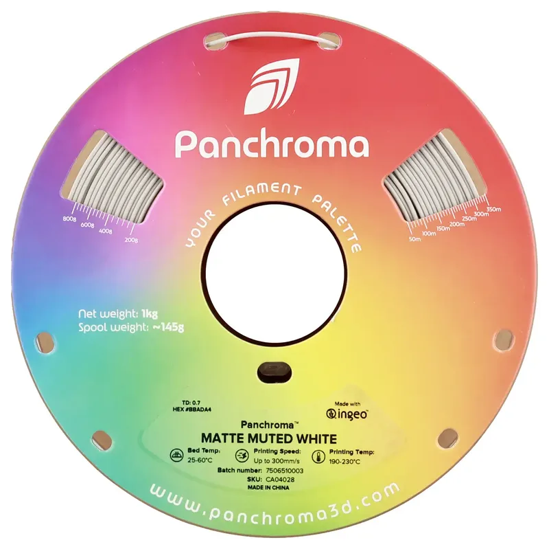 CA04028 Panchroma™ Matte Filament PLA kunststof Mat, Lage dichtheid 1.75 mm 1000 g Muted White, Wit 1 stuk(s) van Polymaker in Kleurloos – productfoto 2 van 2