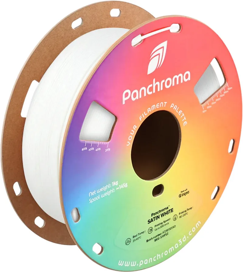CA05009 Panchroma™ Satin Filament PLA kunststof Gesatineerd, Hoge stijfheid 1.75 mm 1000 g Wit 1 stuk(s) van Polymaker in Kleurloos – productfoto 1 van 2