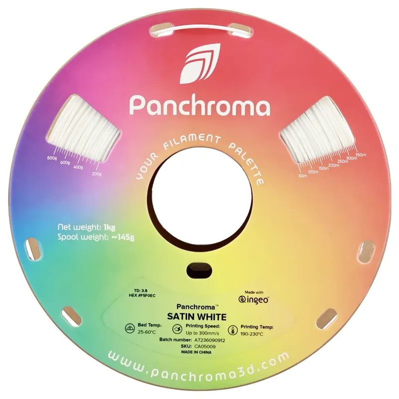 CA05009 Panchroma™ Satin Filament PLA kunststof Gesatineerd, Hoge stijfheid 1.75 mm 1000 g Wit 1 stuk(s) van Polymaker in Kleurloos – productfoto 2 van 2
