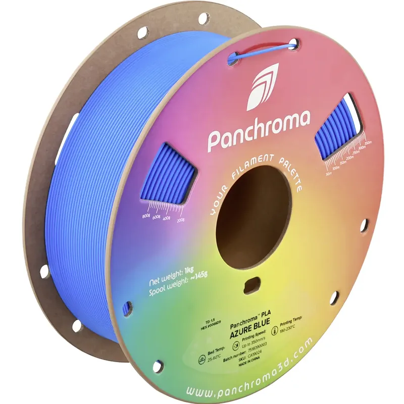 CA19024 Panchroma Filament PLA kunststof Highspeed filament 1.75 mm 1000 g Azure Blue, Azuurblauw, Blauw 1 stuk(s) by Polymaker – product photo