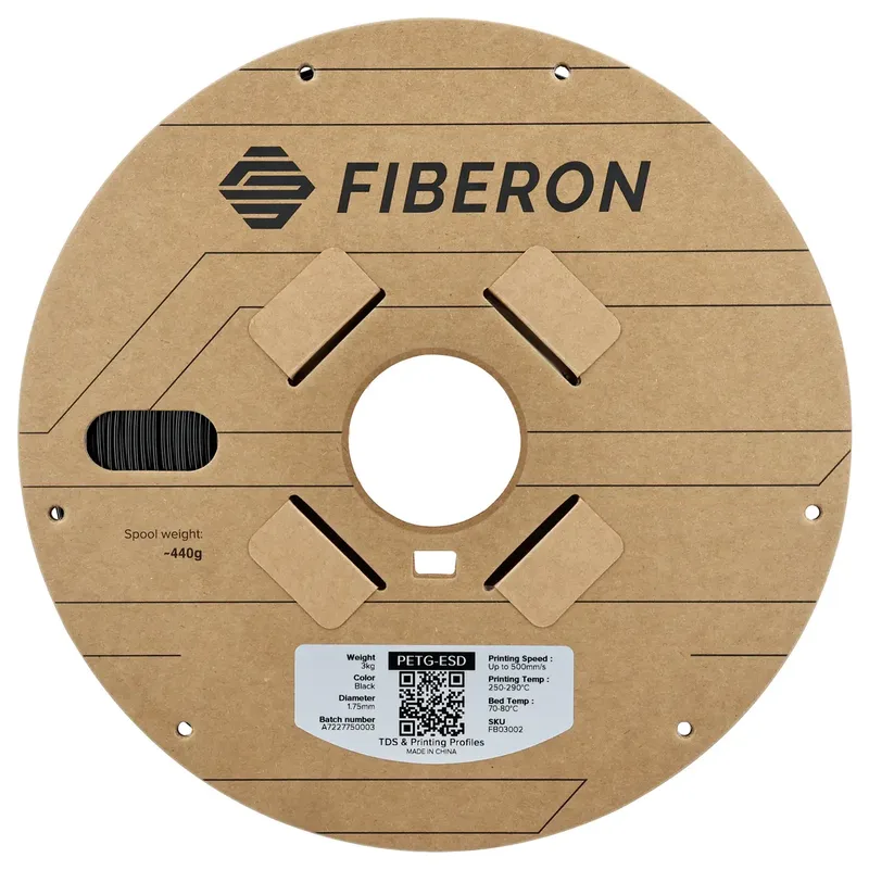 FB03002 Fiberon™ PETG-ESD Filament PETG ESD ESD-veilig 1.75 mm 3000 g Zwart 1 stuk(s) van Polymaker in Kleurloos – productfoto 2 van 2