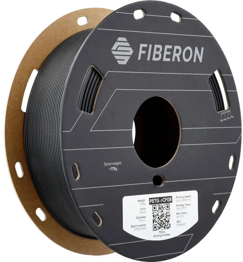 FB04001 Fiberon™ PETG-rCF08 Filament PETG-rCF Koolstofvezelversterkt, Gerecyclede koolstofvezels 1.75 mm 500 van Polymaker in Kleurloos – productfoto 1 van 2