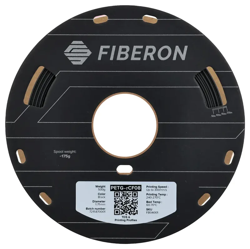 FB04001 Fiberon™ PETG-rCF08 Filament PETG-rCF Koolstofvezelversterkt, Gerecyclede koolstofvezels 1.75 mm 500 van Polymaker in Kleurloos – productfoto 2 van 2