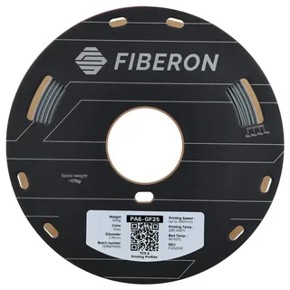 FG02001 Fiberon™ PA6-GF25 Filament PA6-GF Glasvezelversterkt, Hittebestendig, Niet-trekkend 1.75 mm 500 g Gri van Polymaker in Kleurloos – productfoto 2 van 2