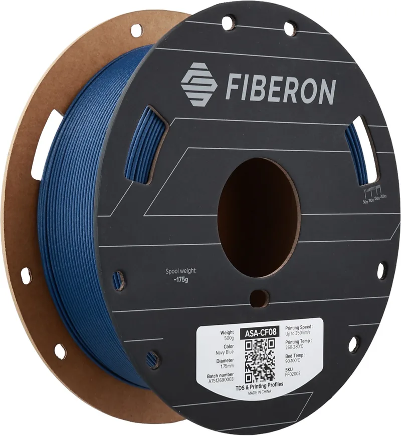 Fiberon ASA-CF08 3D filament 1.75 mm, 500gr van Polymaker in Marine Blauw – productfoto