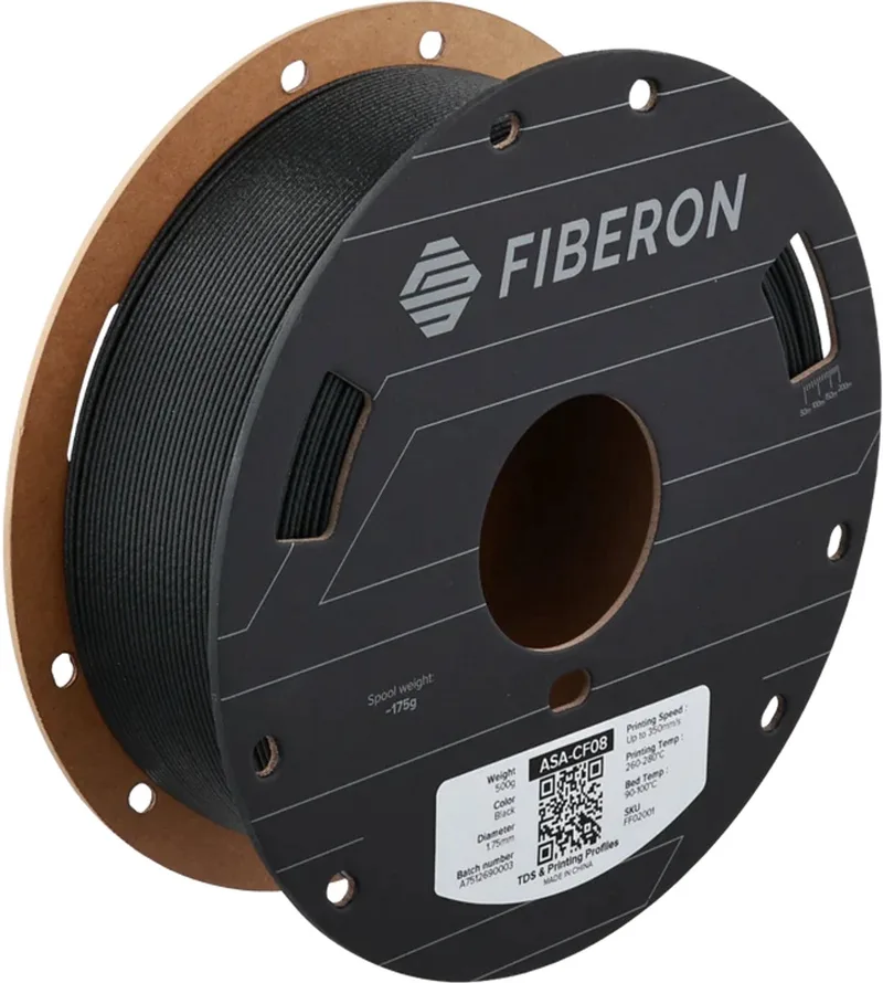 Fibron Polymaker ASA-CF08 3D filament 1,75mm 0,5kg. 8% Koolstof gevuld van Polymaker in Zwart – productfoto