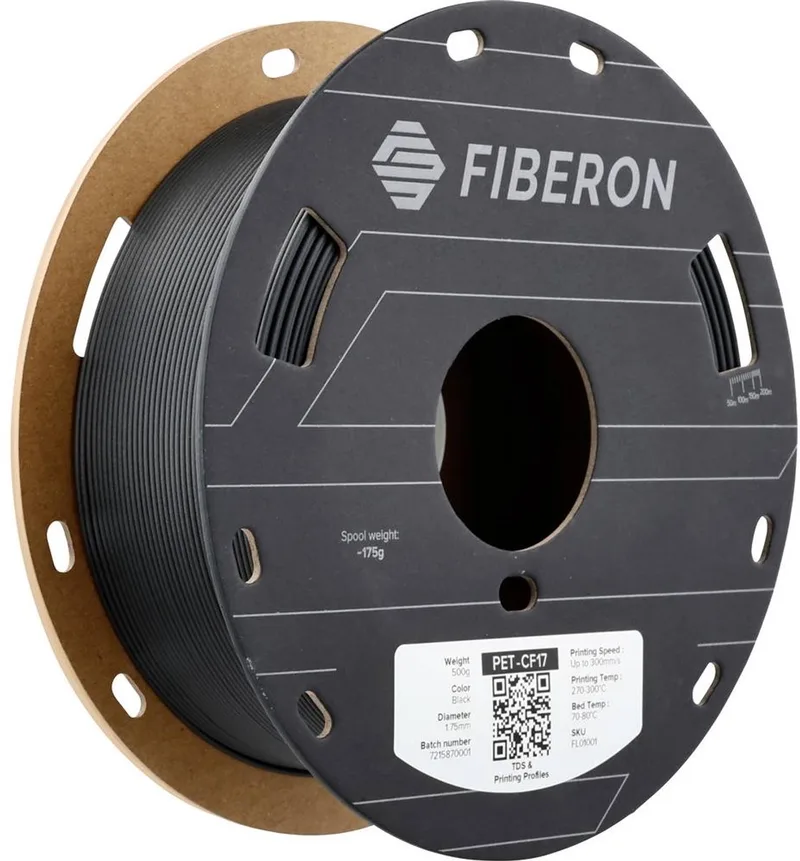 FL01001 Fiberon™ PET-CF17 Filament PET-CF Koolstofvezelversterkt, Hoge stijfheid, Kruipsterkte 1.75 mm 500 g van Polymaker in Kleurloos – productfoto 1 van 2